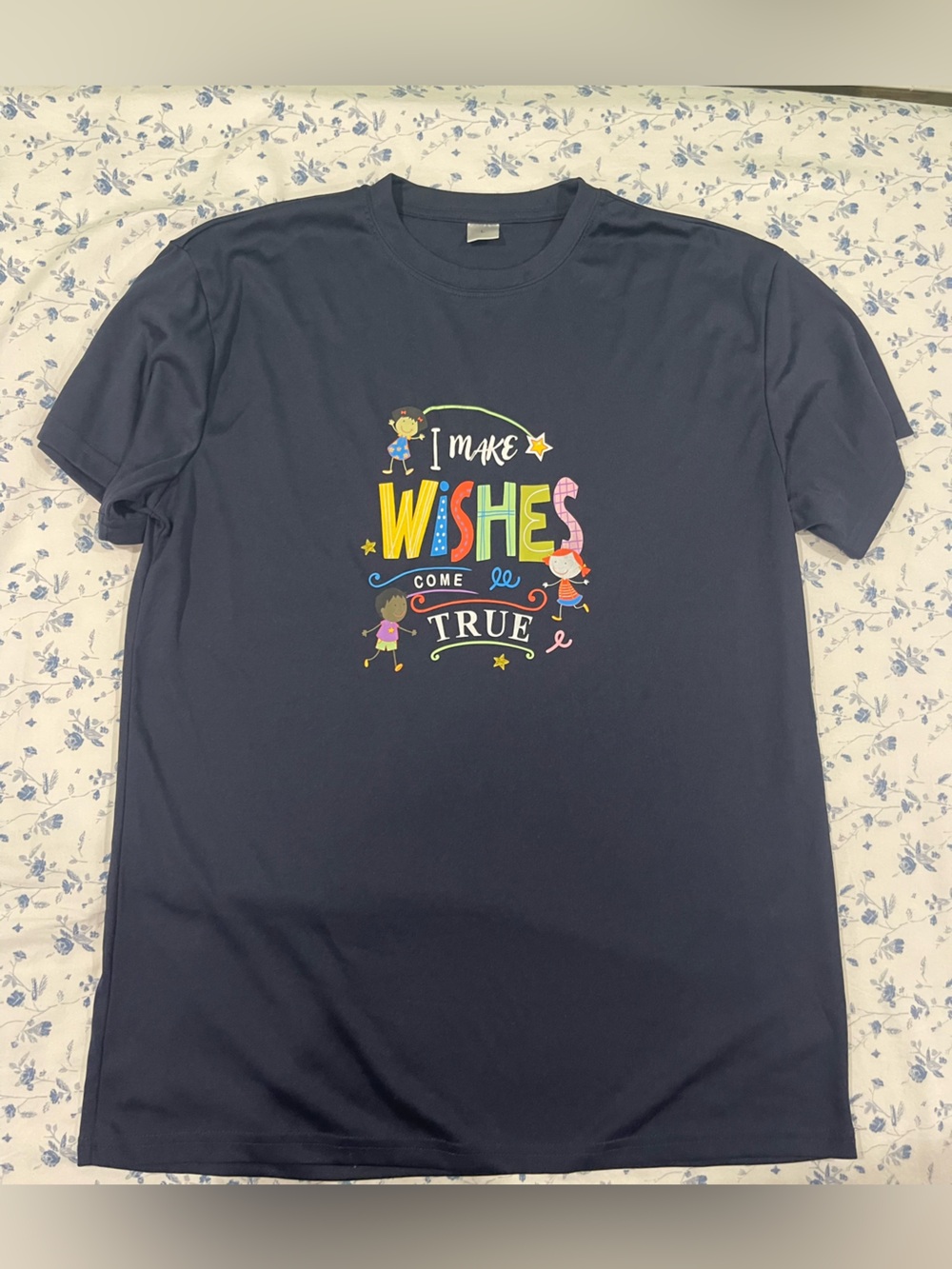 Black Graphic T-Shirt "I Make Wishes Come True"